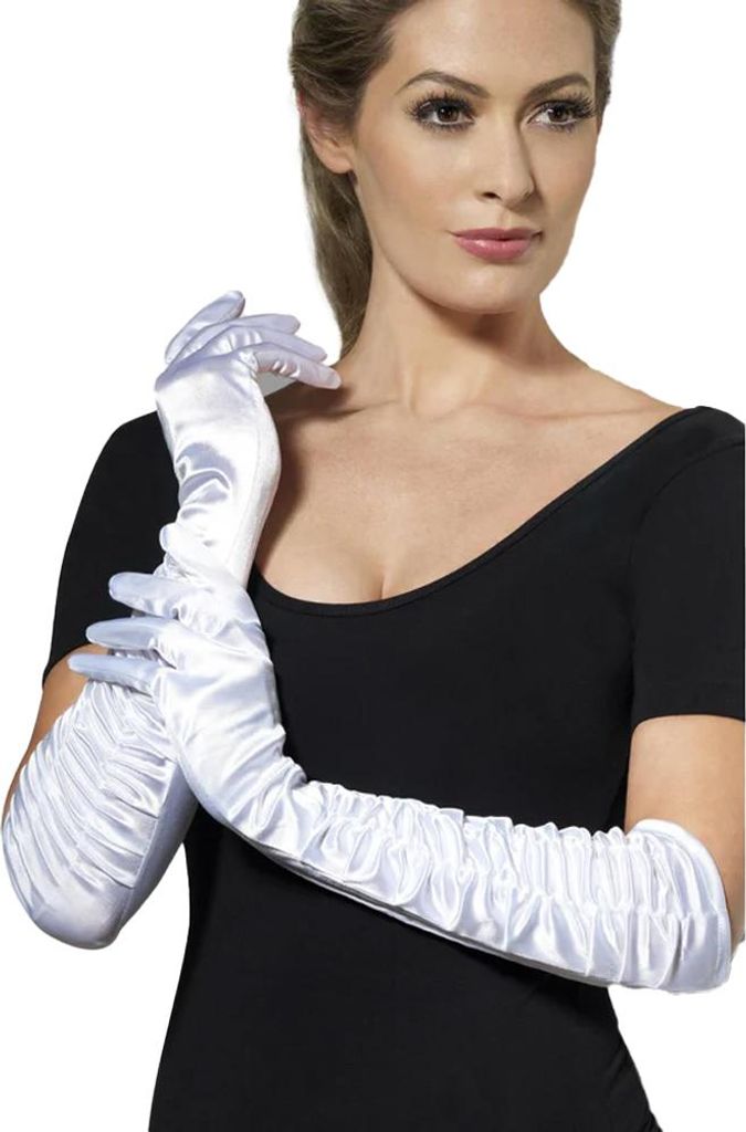 Smiffys - Damen Handschuhe "Temptress" SM707 (Einheitsgröße) (Weiß)