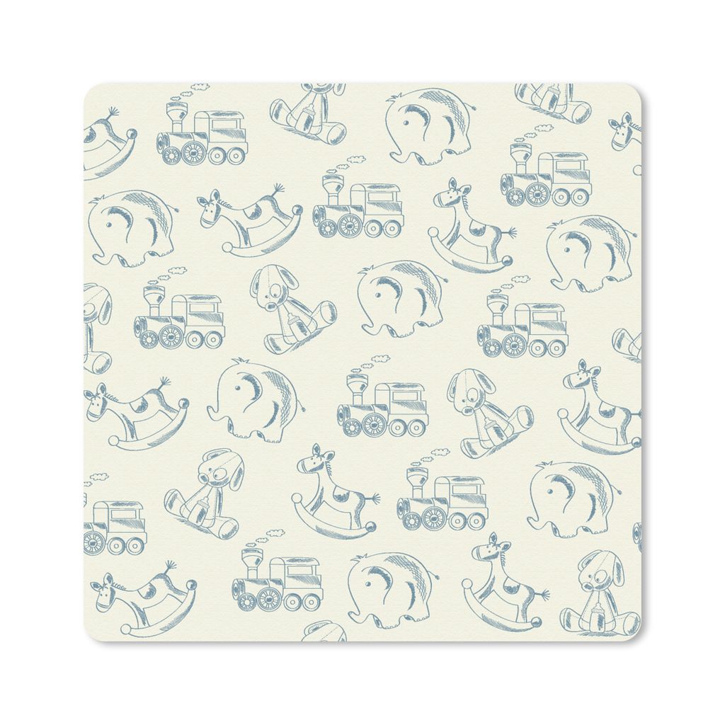 MuchoWow Mauspad Mousepad Tiere - Spielzeug - Muster 20x20 cm - Mousepads - Maus Mat - Pad - Mausunterlage - Desk Mat - Bureauartikeln