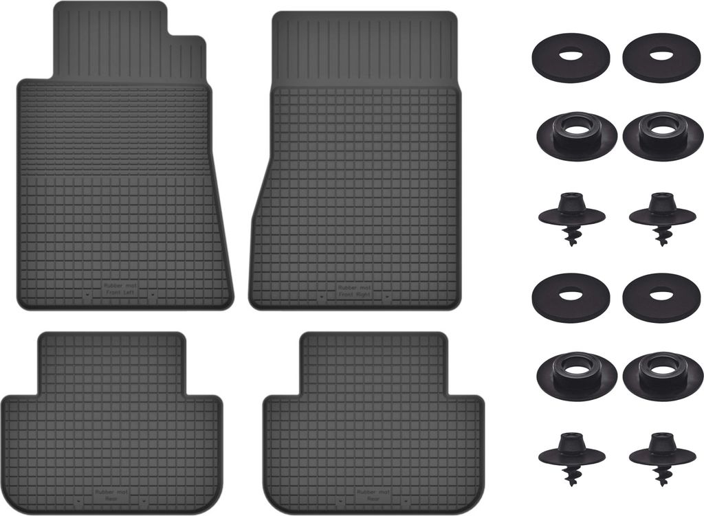 Gummimatten Mit Stoppern Für: Mercedes E W124 (1984-1997) Schwarz Set