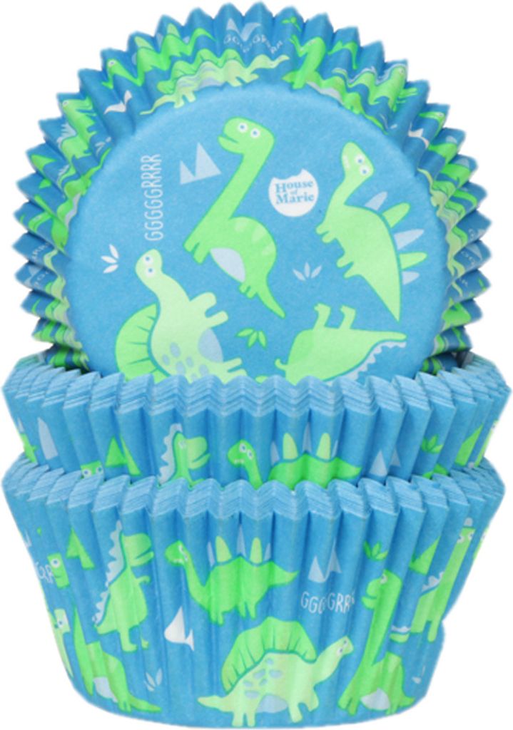 50 Muffinförmchen Dino, blau/grün Produktbild 1