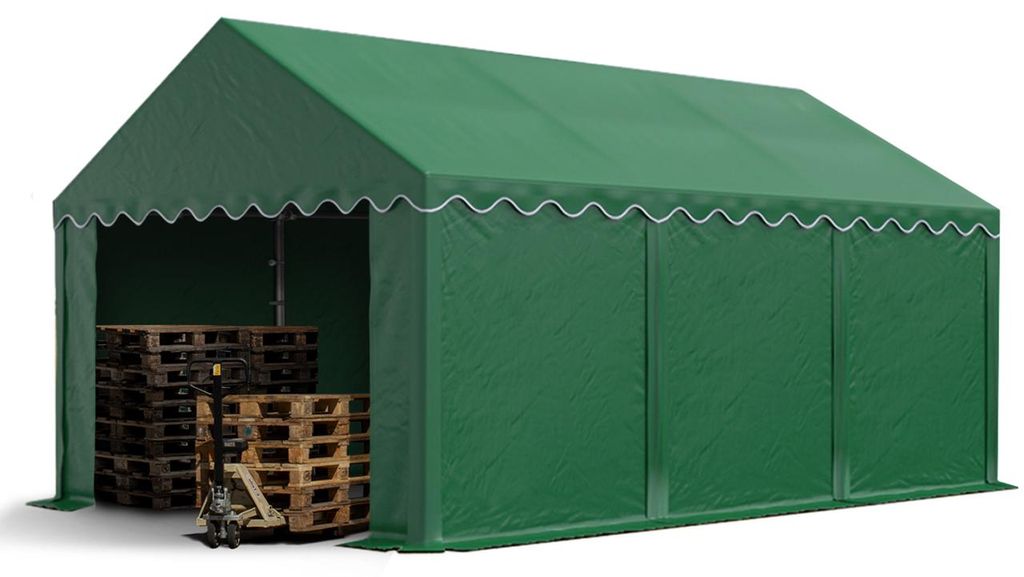 TOOLPORT Skladový stan 4x6 m PVC plachta 700 N tmavě zelená Obrázek produktu 