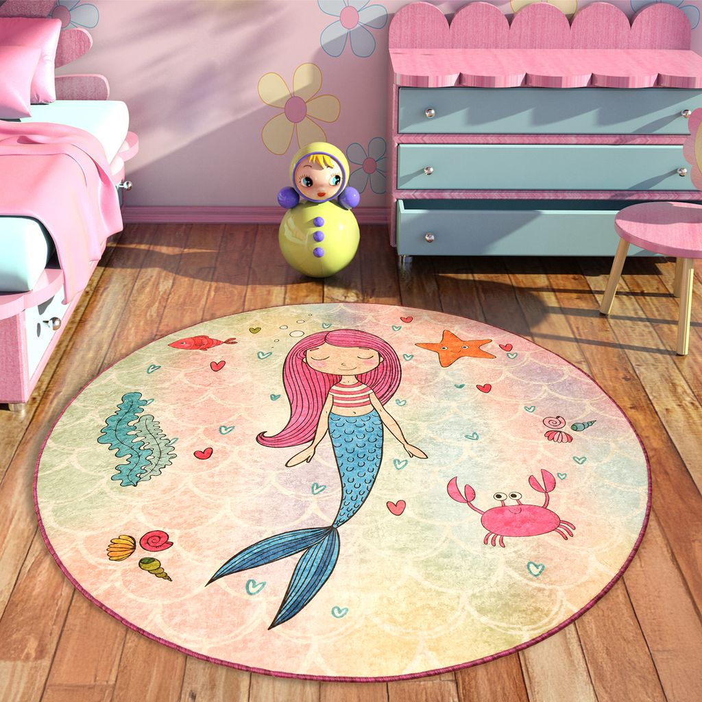 Bosdela Kinder- und Babyteppich Round Ø140 cmMermaid