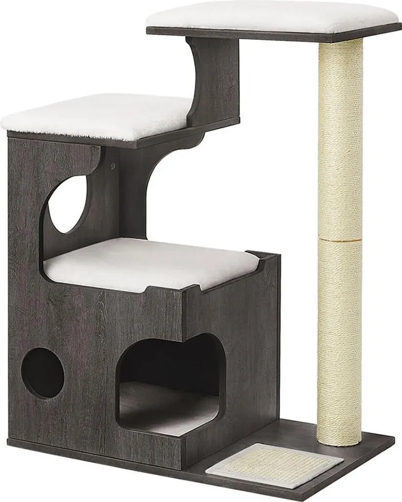 Arbre à chat compact 86 cm gris brumeux idéal pour petit appartement