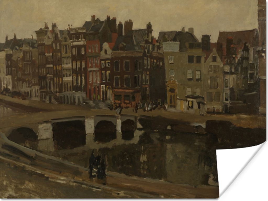 MuchoWow Poster Das Rokin in Amsterdam - Gemälde von George Hendrik Breitner 40x30 cm - Plakate für die Wände - Poster Wohnzimmer