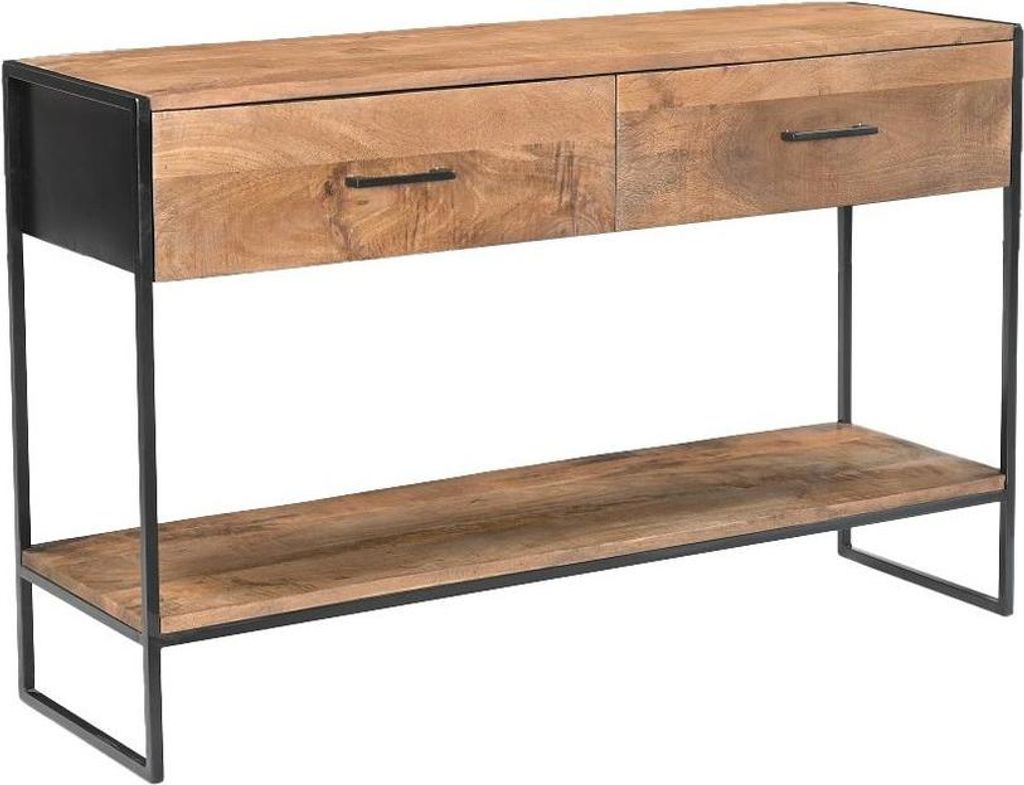Konsolentisch Elin 120 x 35 x 75 cm Mangoholz Stahl Natur Schwarz