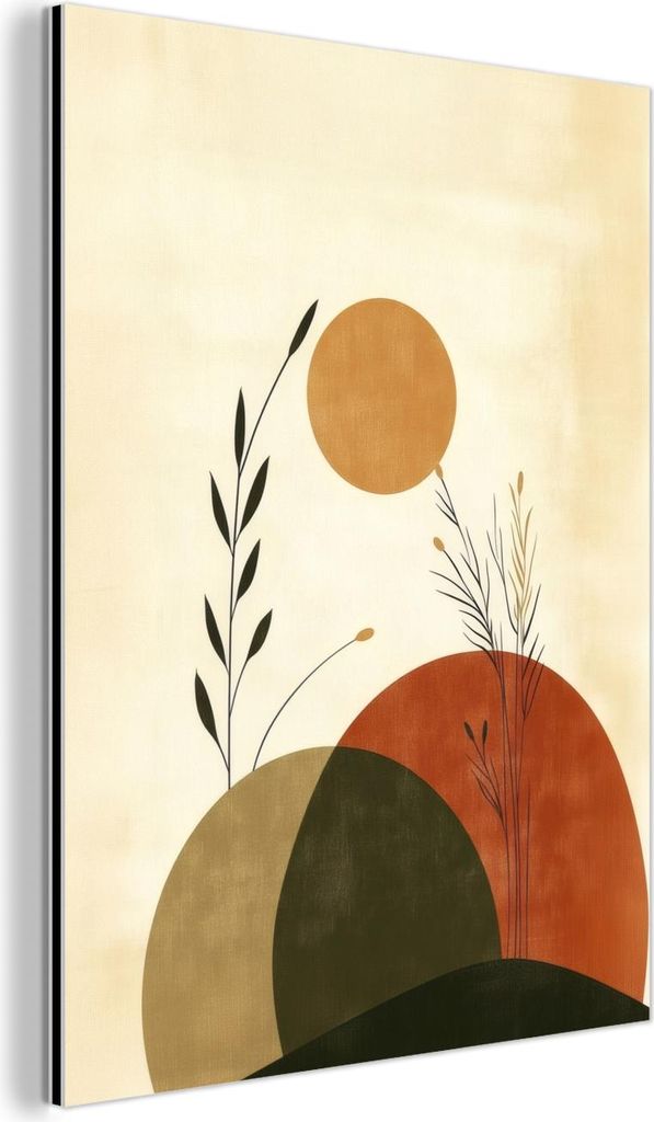 MuchoWow Wanddekoration Metall Metallbild Wandkunst 90x120 cm Pflanzen - Abstrakt - Formen MuchoWow Aluminium Gemälde - Industrial