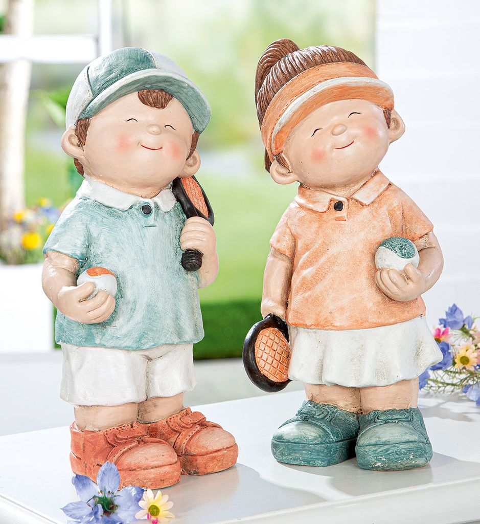 Dekoratívna figúrka "Mia & Milo" v sade 2 z liateho kameňa Obrázok produktu 