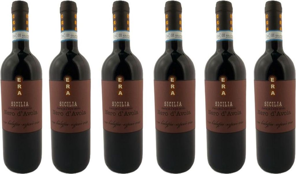 6x Era Nero d’Avola Sicilia Rotwein 13% Vol. 0,75L - Produktbild 