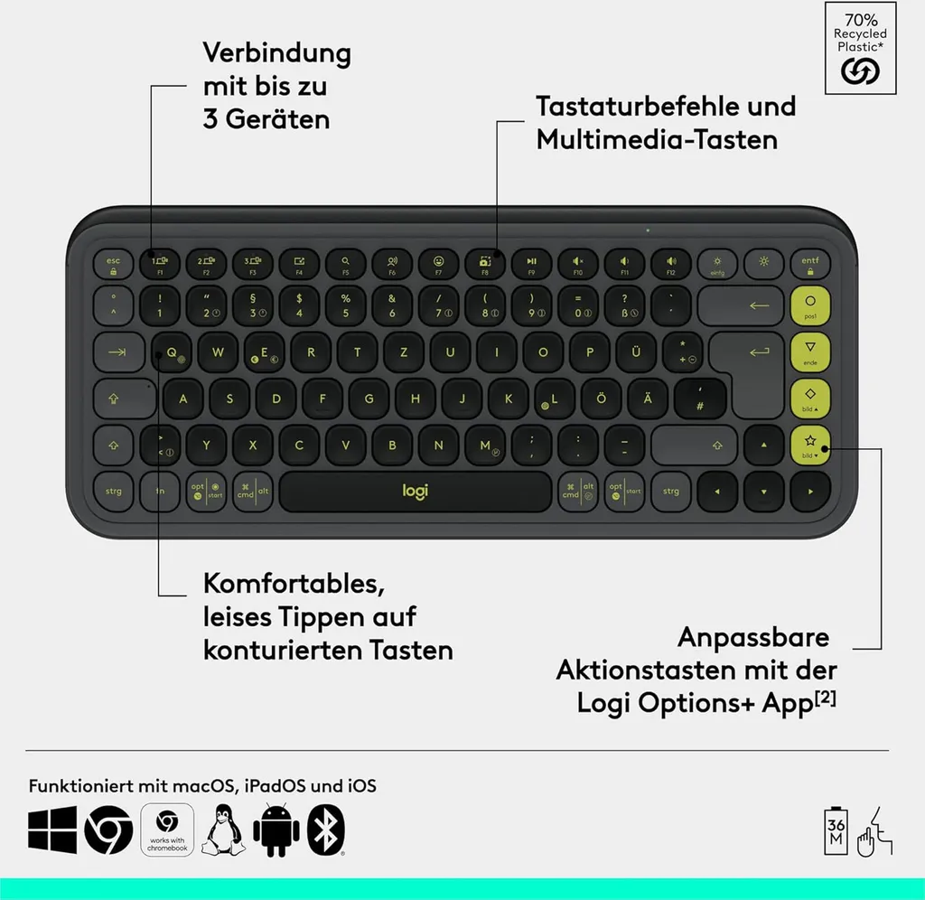 Combo Clavier Souris Bluetooth Logitech POP Icon pour Tablette et PC FR - 6