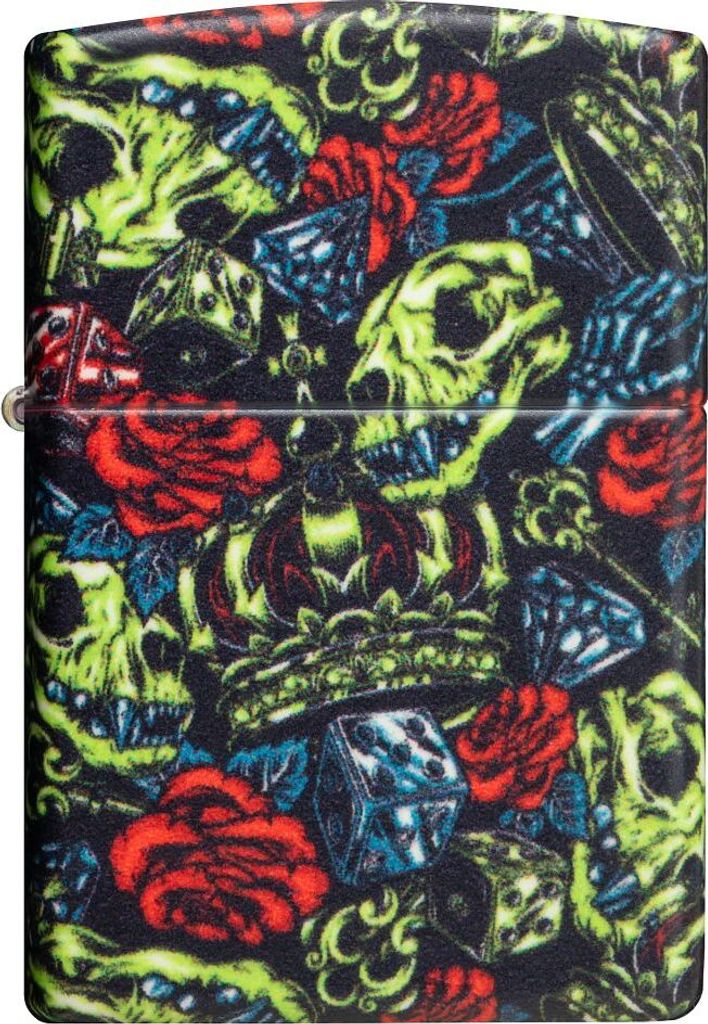 ZIPPO - GITD Snake Design - Skull Totenkopf Würfel Schwarz Rot Gold Sturmfeuerzeug nachfüllbar Benzin 60005904