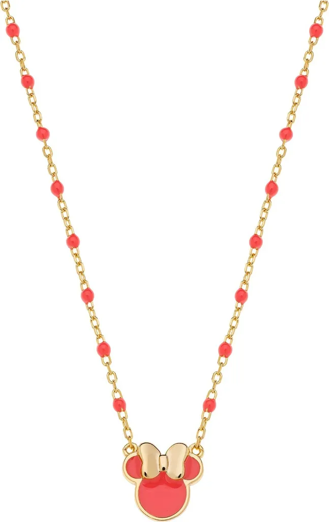 Collier Mickey Mouse Orné de Cristaux Brillants Finition Rhodiée 45cm