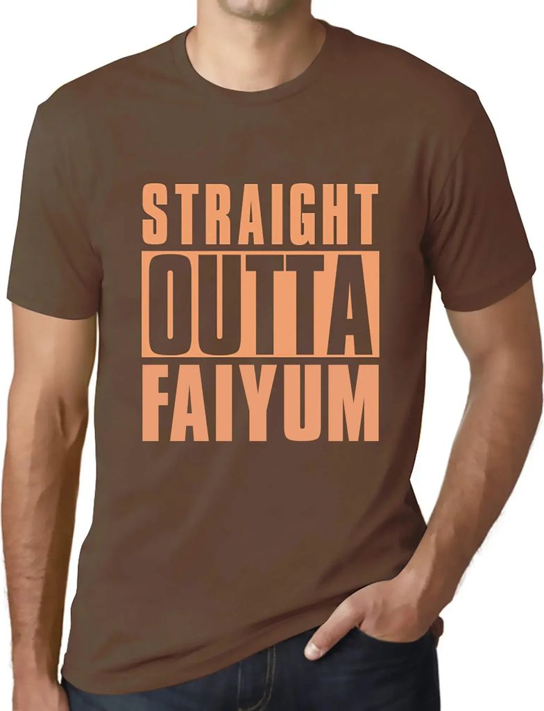 Herren Grafik T-Shirt Direkt aus dem Faiyum – Straight Outta Faiyum – Öko-Verantwortlich Vintage Jahrgang Kurzarm Lustige Druck Geburtstag Ges...