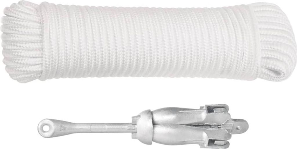 vidaXL Klappanker mit Seil Silbern 1,5 kg Temperguss Produktbild 