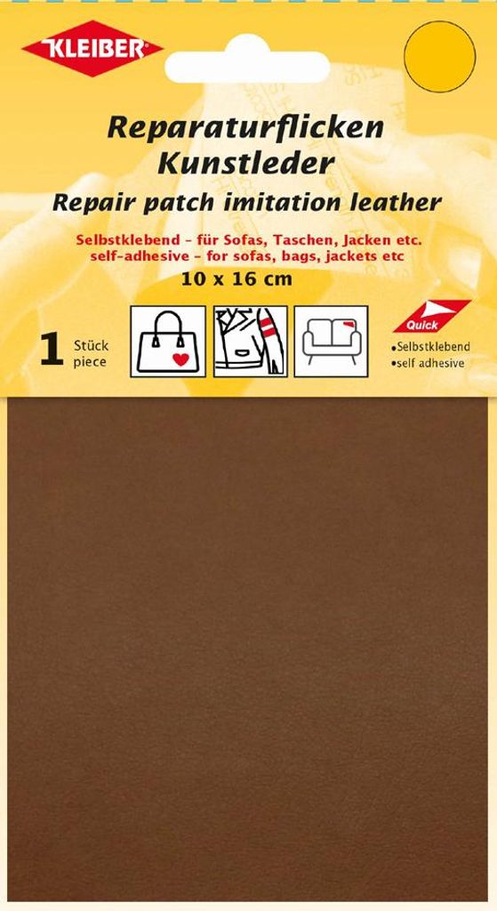 KLEIBER Kunstleder-Flicken selbstklebend braun Produktbild 