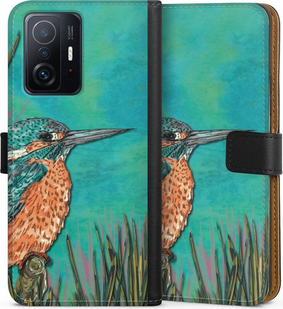 DeinDesign Klapphülle für Xiaomi 11T Pro 5G Handytasche Lederhülle Tasche Malerei Tiere Vogel