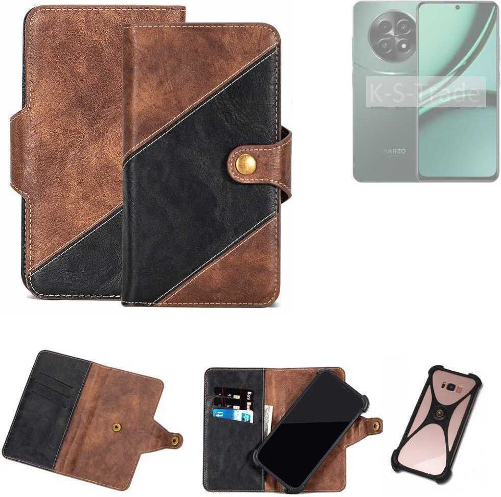 K-S-Trade Handyhülle Schutzhülle Bookstyle Case kompatibel mit Realme Narzo 70x 5G Klapphülle Cover Hülle Schutztasche 1x