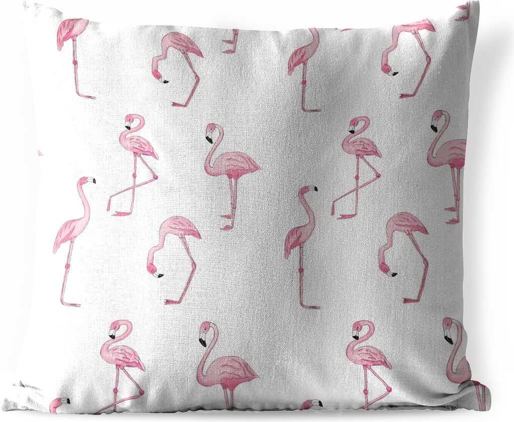MuchoWow Outdoor Kissen - Muster mit rosa Flamingos - 60x60 cm - Wetterfest - Lounge Kissen - Dekoration - Schlaf Kissen
