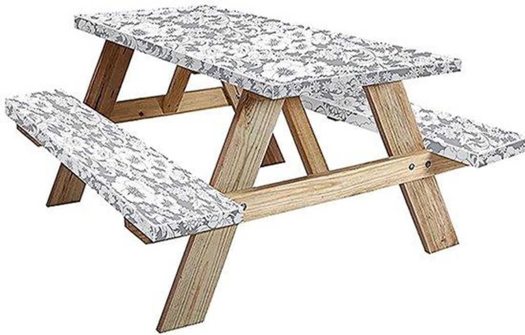 Picknickset mit Blumenmuster, inklusive Sitzbank, elastischer Kante, ideal für Camping, Picknickdeck und Campingaccessoires, 3-teiliges Set von 72...