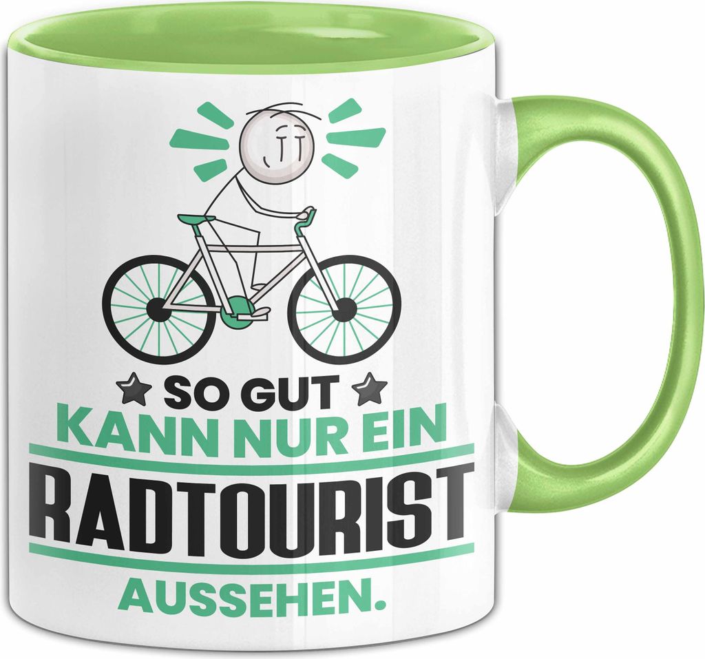 Radtourist Geschenk Tasse So Gut Kann Nur Ein Radtourist Aussehen Geschenkidee Kaffee-Becher (Grün)