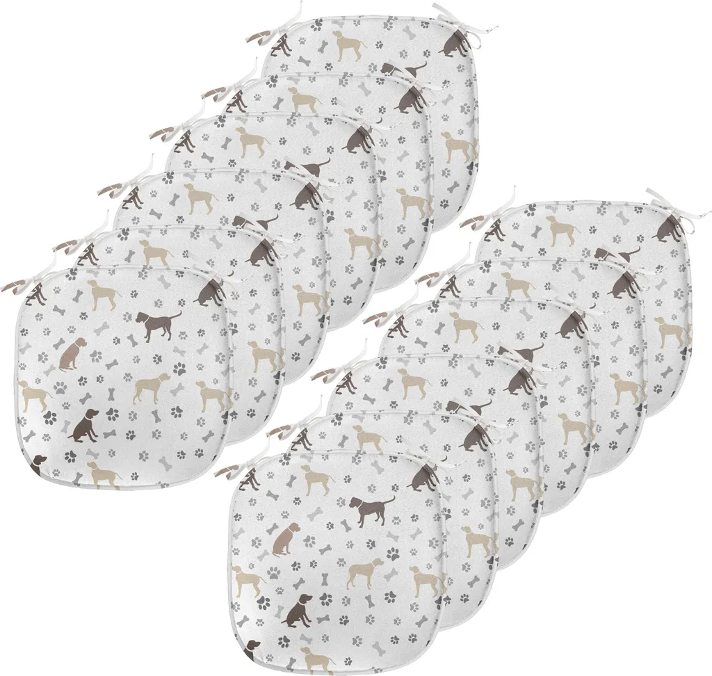 Coussin de Chaise Décoratif Imperméable avec Sangles 40x40cm Lot de 12
