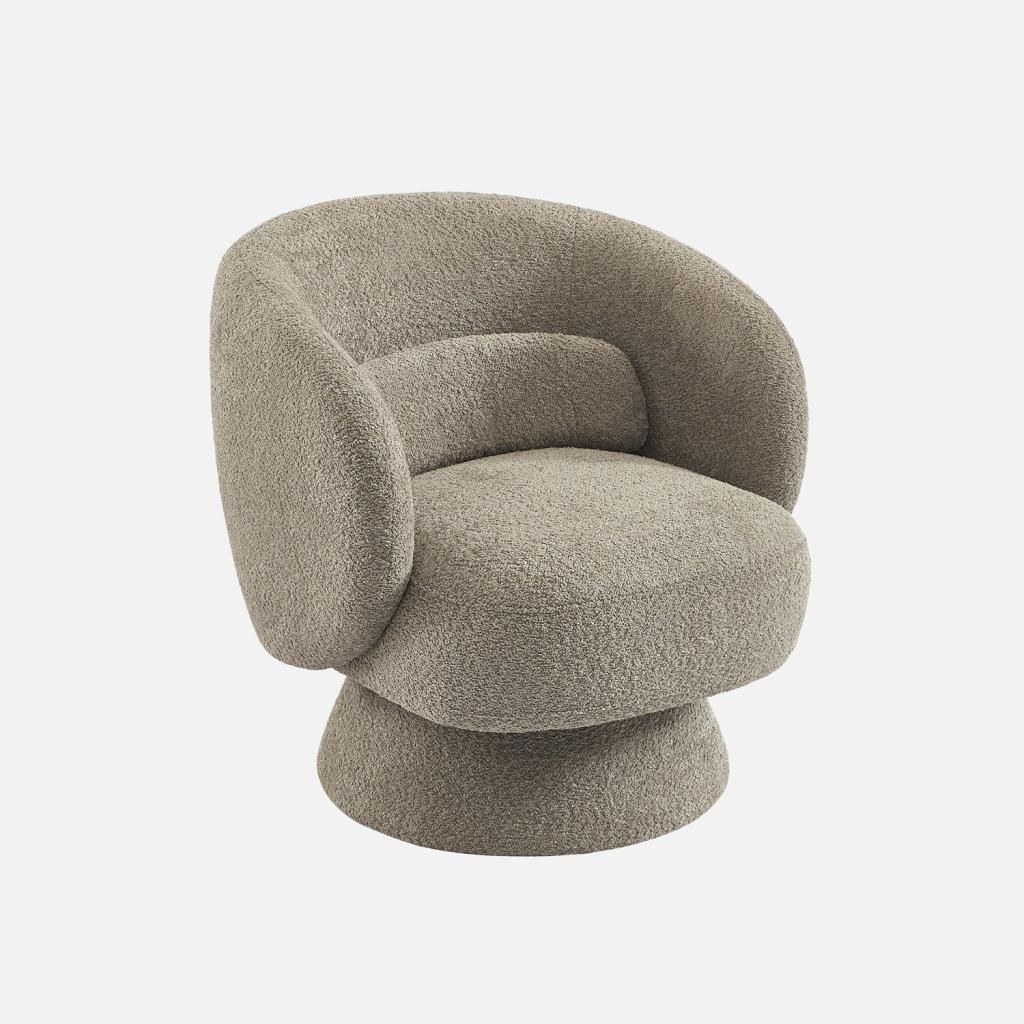 sweeek - 360°-Drehsessel mit Stoffbezug - Beige