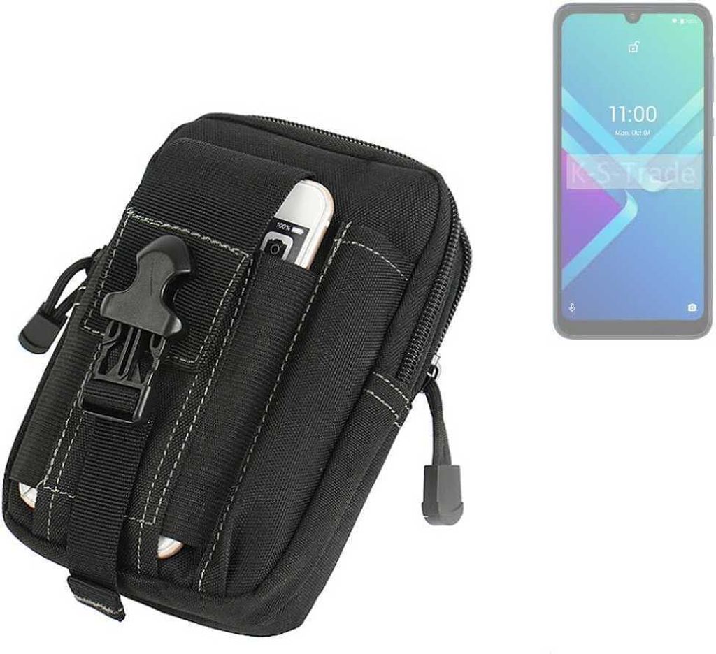 K-S-Trade Gürtel Tasche kompatibel mit Wiko Y82 Gürteltasche Holster Schutz Hülle Handy Hülle Smartphone outdoor Handy-Hülle schwarz
