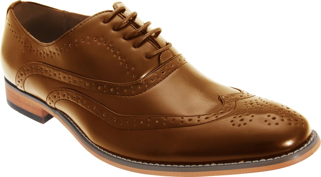 Goor Herren Schnürschuhe mit Lochmuster DF547 (44 EU) (Hellbraun)