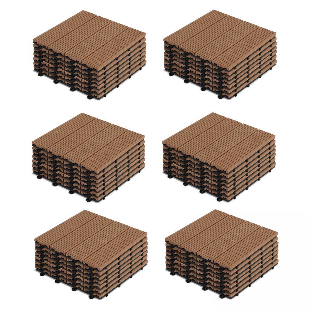 48 klickbare Terrassenplatten aus Verbundholz Braun - Oviala Padang