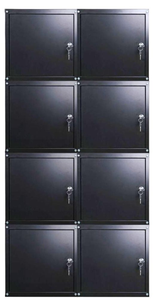 Mega Deal | 8x Schließfachwürfel Cubic | HxBxT 35x35x35 cm | Schwarz