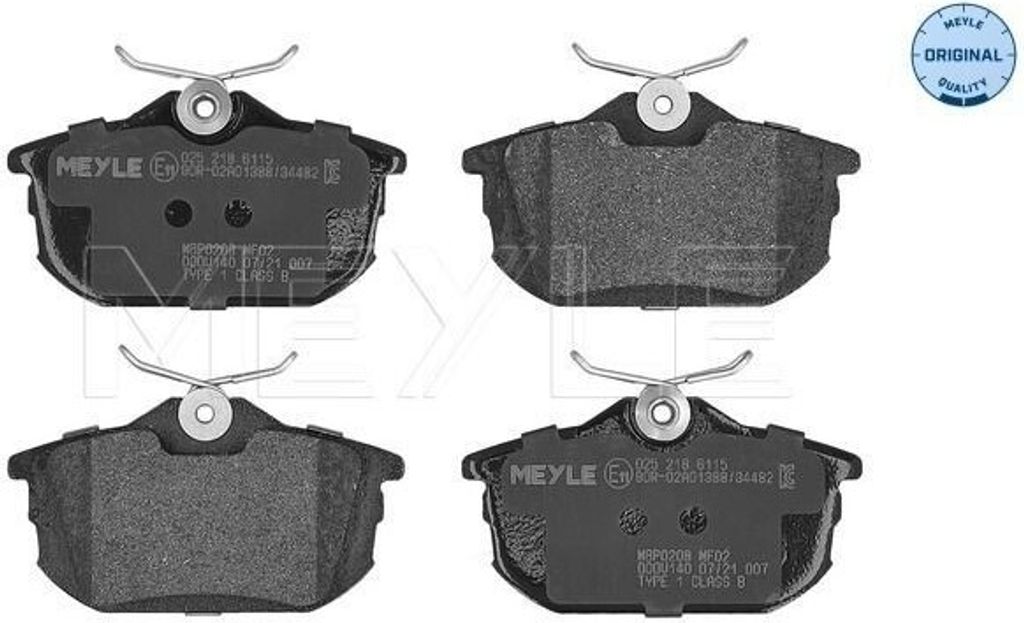 MEYLE 025 218 6115 - OE MN125772 Bremsbeläge, Hinten für Forfour (454), S40 I (644), V40 (645)