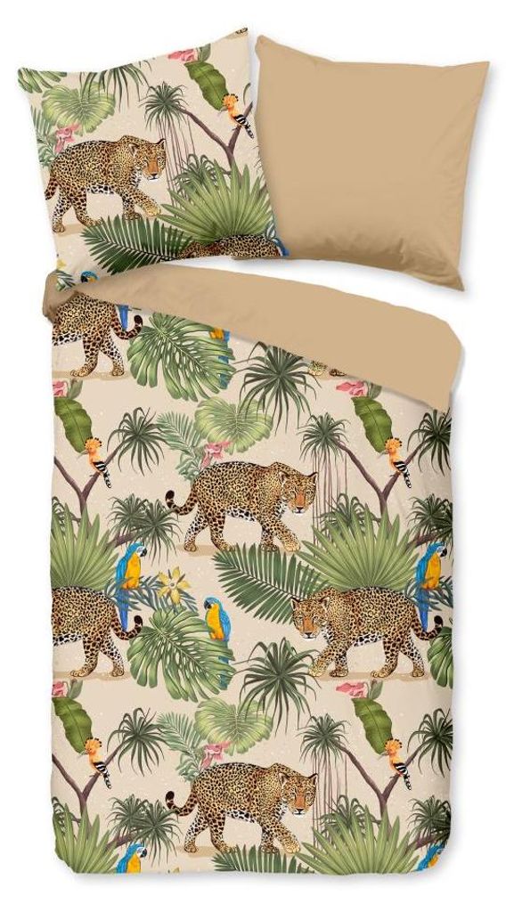 Good Morning Dekbedovertrek "Tropical" - Bruin - (140x200 Productafbeelding 