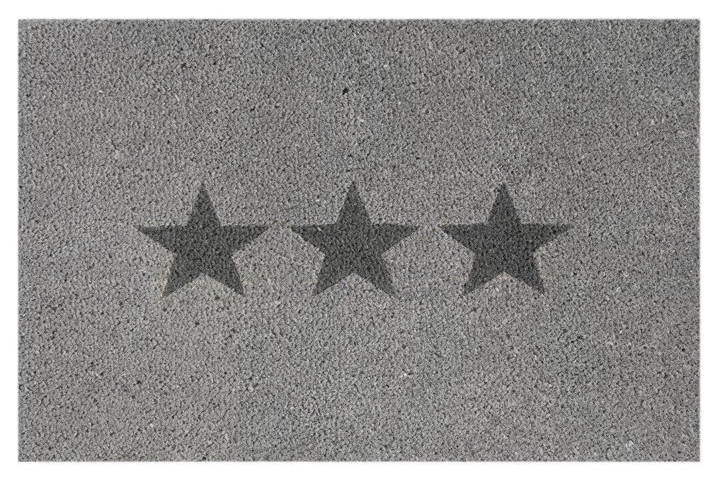 Fußmatte Stars Kokos hellgrau, 40 x 60 cm