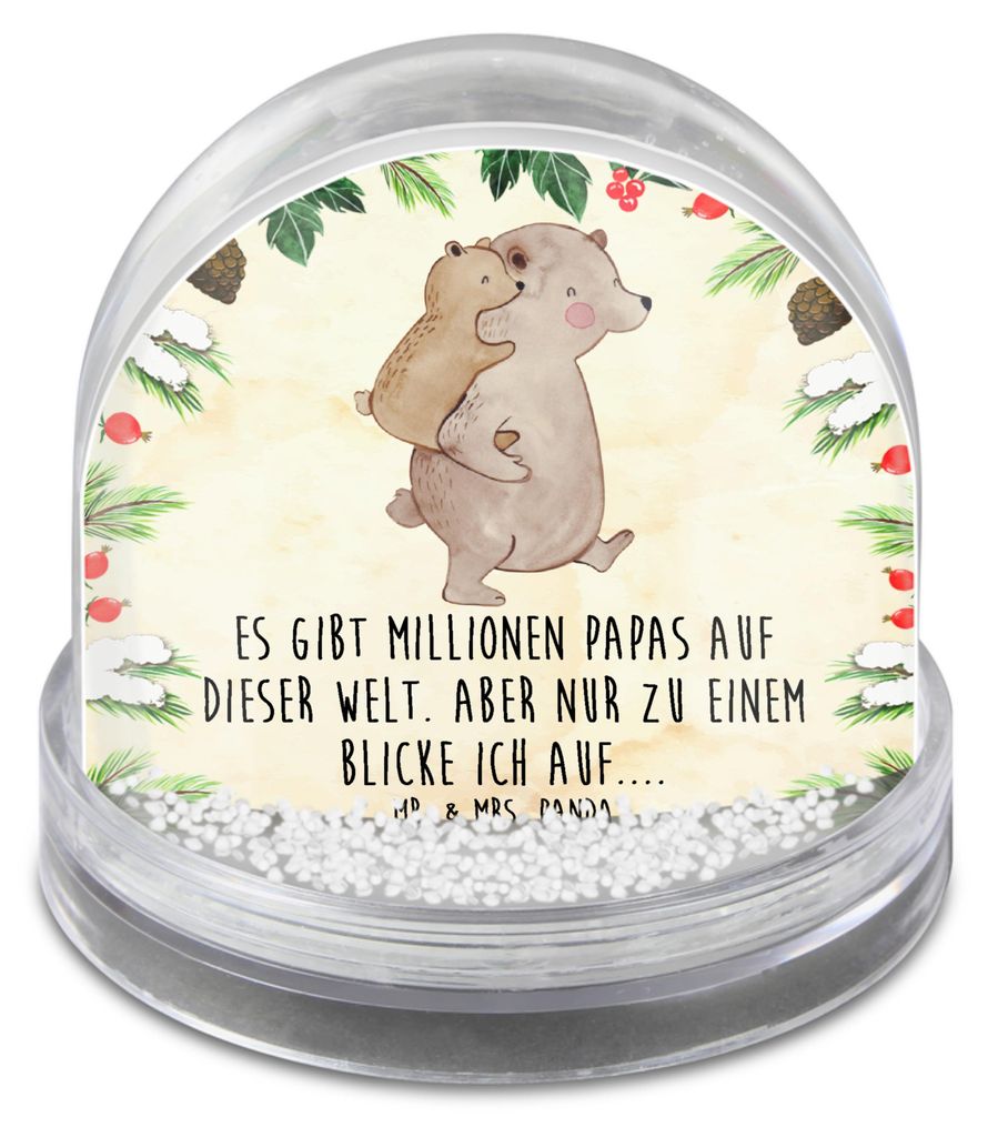Mr. & Mrs. Panda Schneekugel Weihnachten Papa Bär - Naturpapier - Geschenk, schnee kugel, Vater, Geburtstag, dekoartikel, wasserkugel, Muttertag, ...