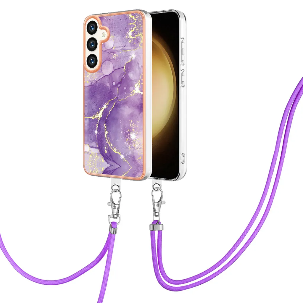 Cover Samsung S24 Viola Anti-Urto con Cinturino Maneggevole