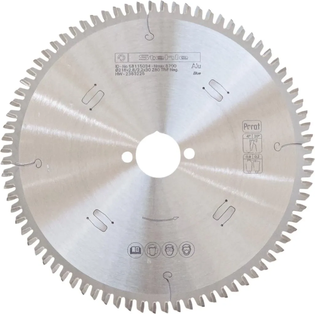 Lama per sega circolare manuale Stehle HW Parat 216x2,8x30mm Z=80 TR-F negativo