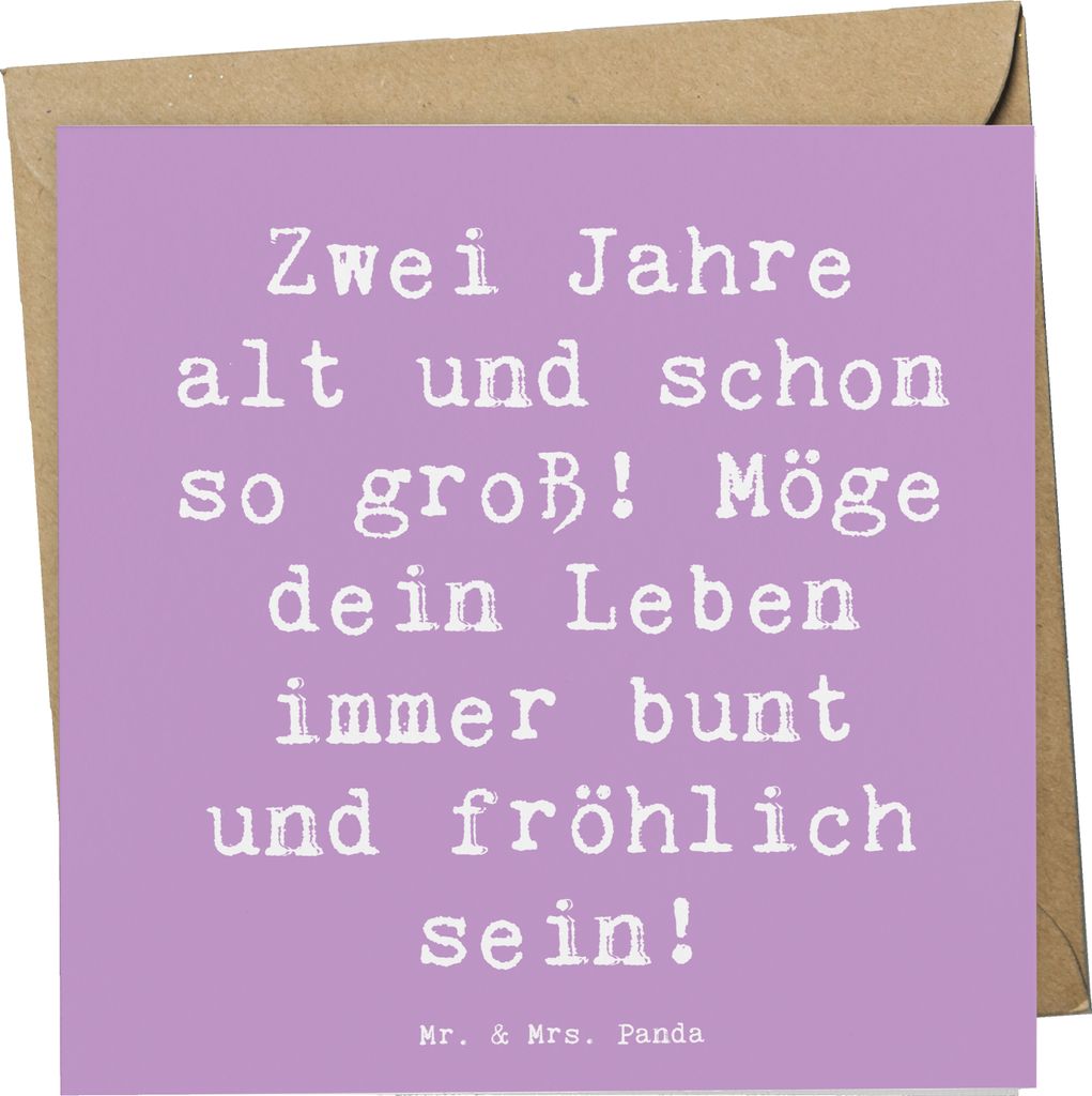 Mr. & Mrs. Panda doppelkarte Spruch 2. Geburtstag - Lavendeltraum - Geschenk, Happy Birthday, Alter, wachsendes Kind, handgefertigte Geschenke, Kla...