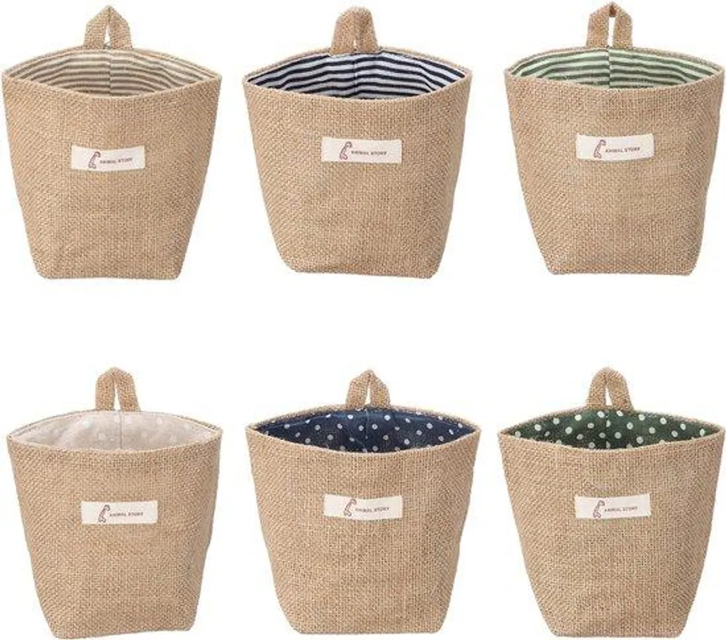 Pochettes en tissu pliables et compactes - Lot de 6 multi-usages