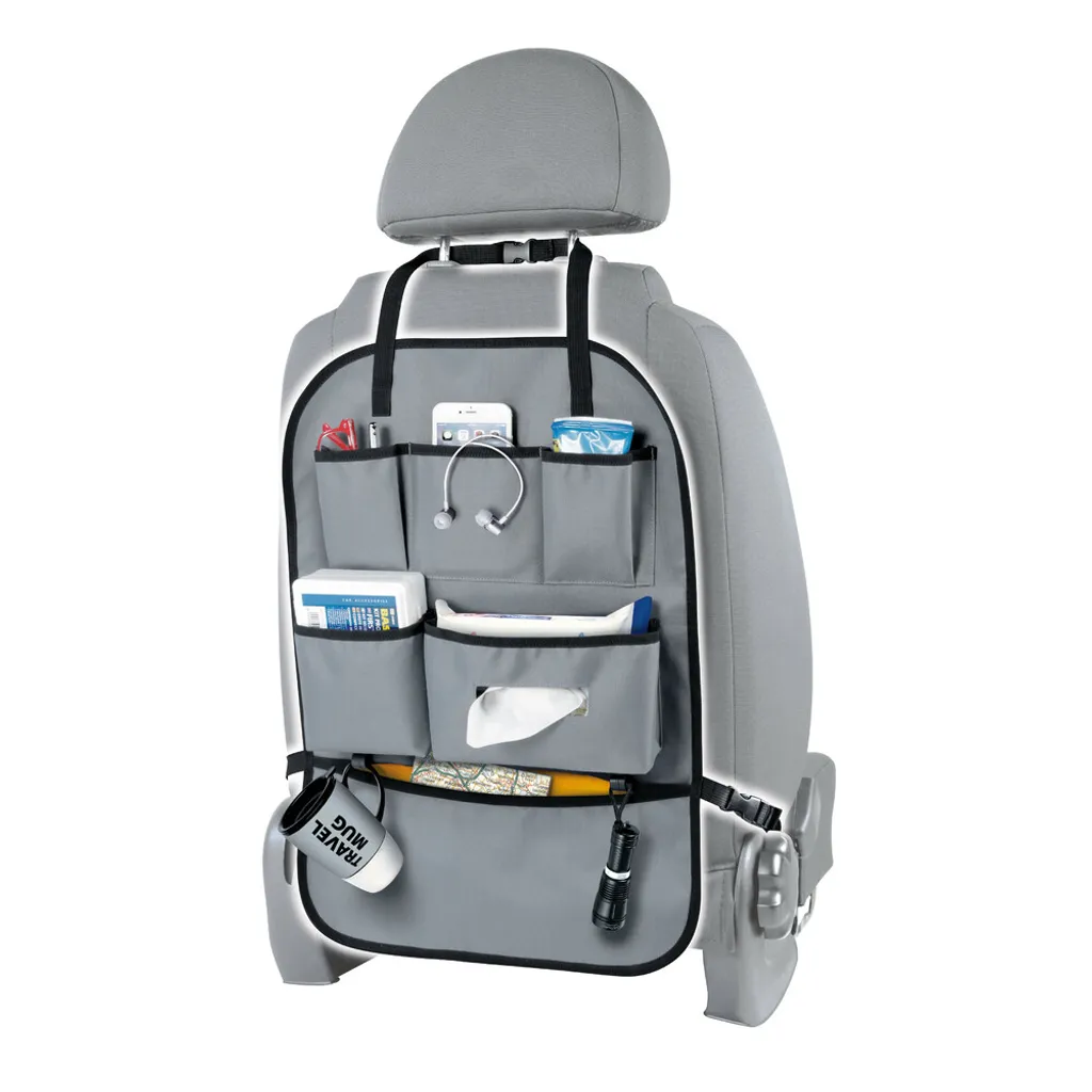Premium - Organizer per sedile posteriore per bambini, 2 pezzi, impermeabile e resistente alle macchie, protezione per sedile posteriore, durevole per auto con supporto per tablet, tasche portaoggetti