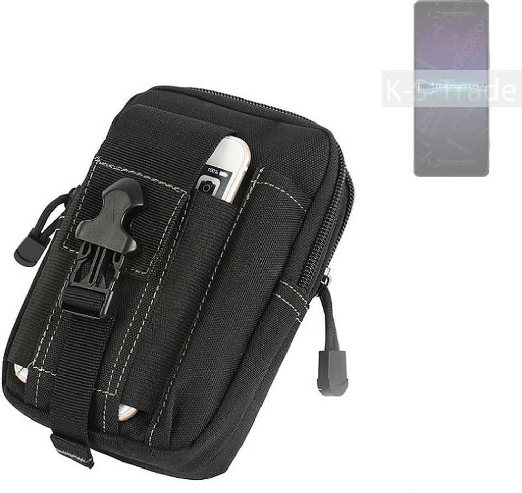 K-S-Trade Gürtel Tasche kompatibel mit Sony Xperia 1 IV Gürteltasche Holster Schutz Hülle Handy Hülle Smartphone outdoor Handy-Hülle schwarz