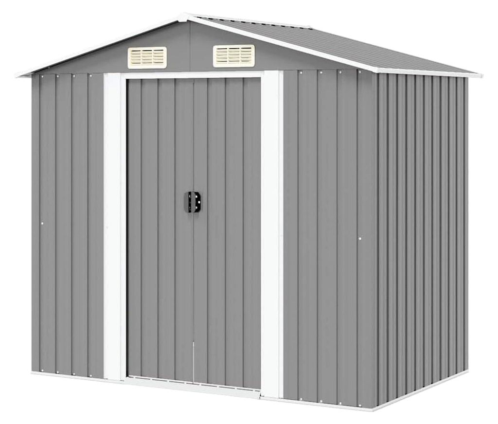 Metallgerätehaus 204x132x186cm Grau Schuppen Gartenhaus