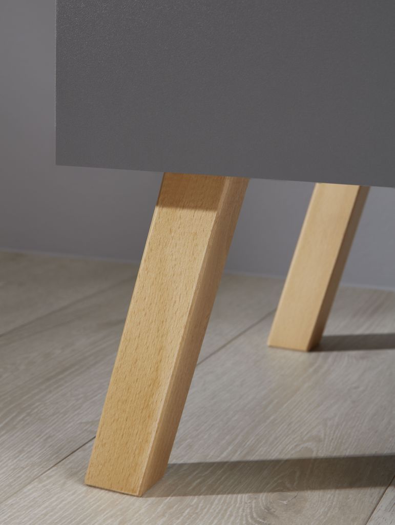 trendteam Babyzimmer Kleiderschrank Mats Grau Melamin 130 x Produktbild 8