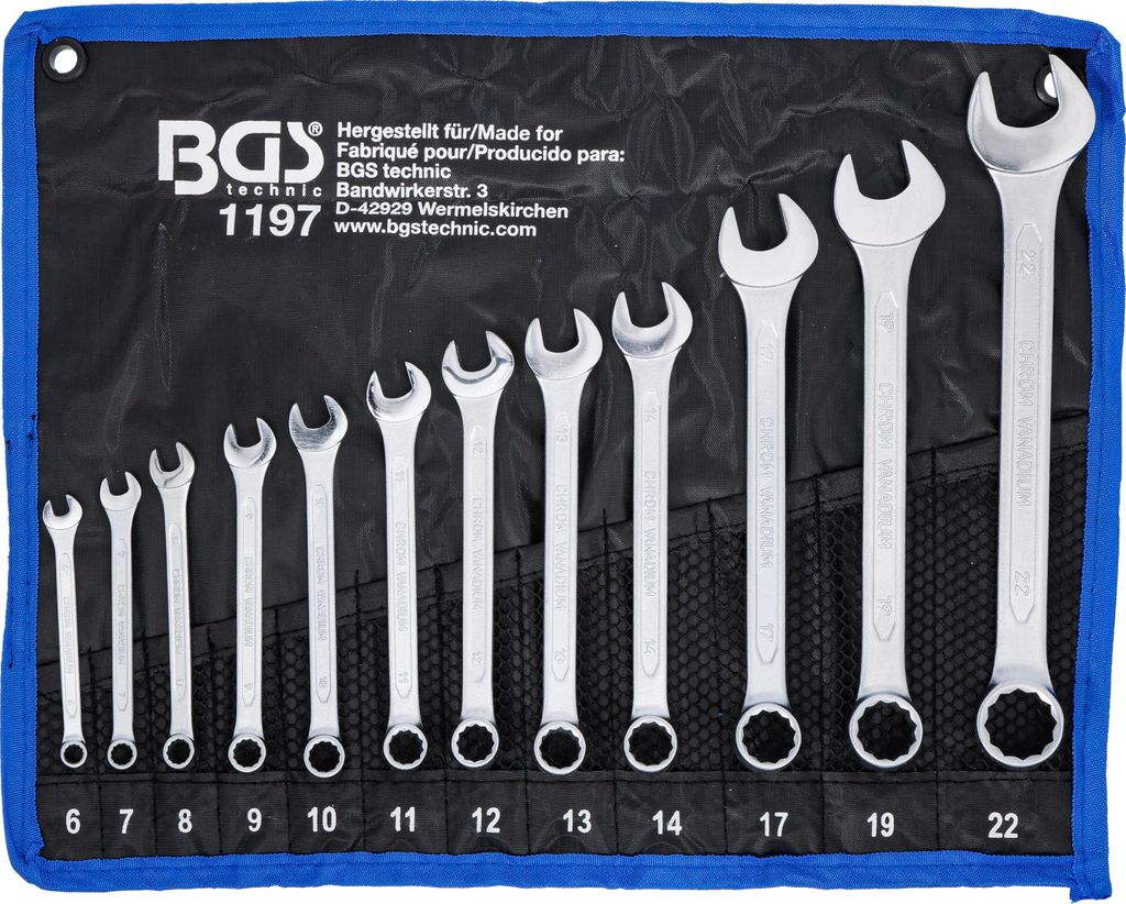 BGS Set di chiavi combinate 6-22 mm 12 pezzi - 1197 Immagine del prodotto 