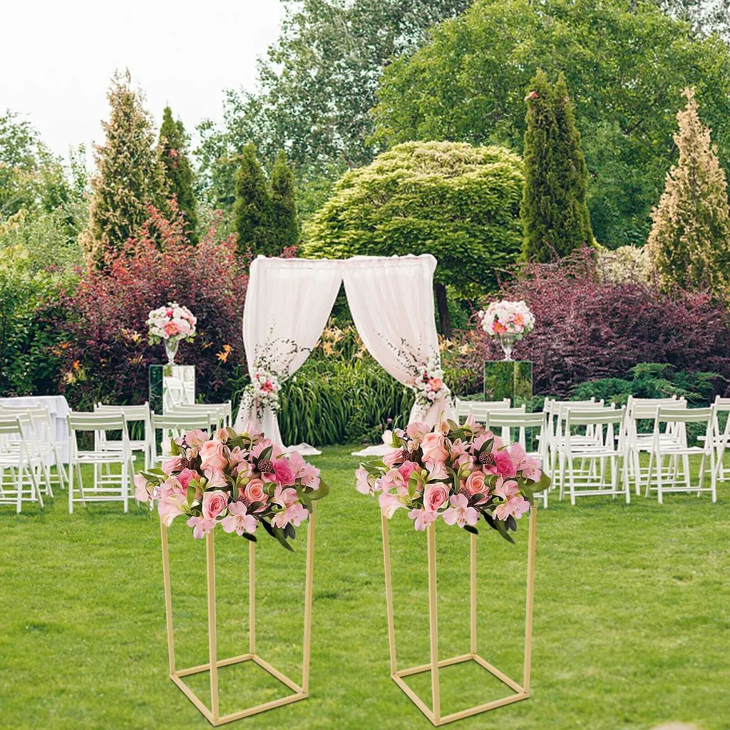 Support à fleurs vertical pour optimiser l'espace, 2 sellettes dorées - 2