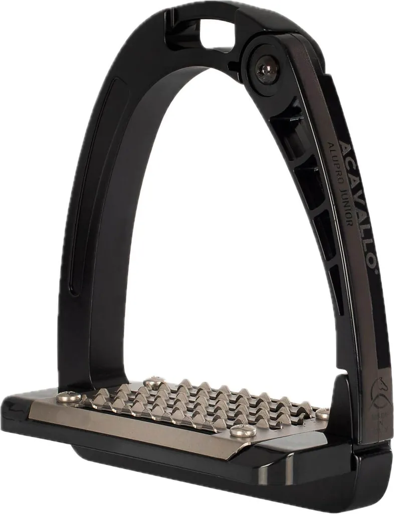 Étrier Acavallo Arena Alupro Junior Noir avec Ouverture de Sécurité