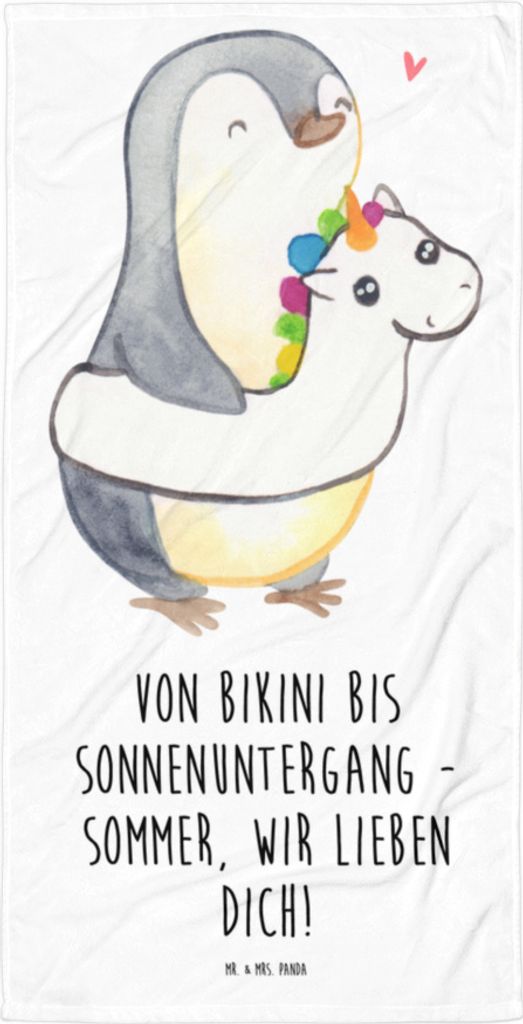 Mr. & Mrs. Panda Handtuch Sommer Meer Strand - Weiß - Geschenk, Inspiration, am, Gemütlichkeit, Designs, Wetter während des Jahres, Sommerferien...
