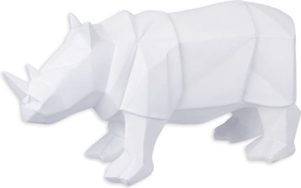 Deko Figur Skulptur Rhinoceros Nashorn Polygonal schwarz Produktbild 