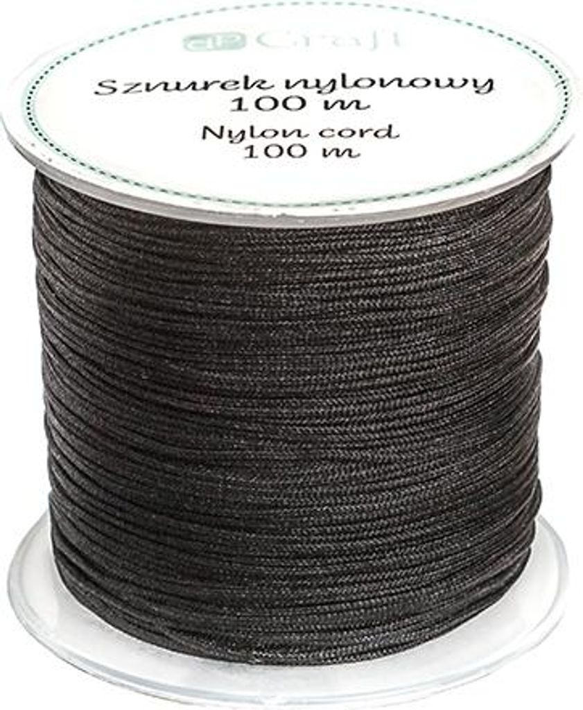 Dekorative Nylonschnur Schwarz Scrapbooking DIY 0,8mm 100m Produktbild 