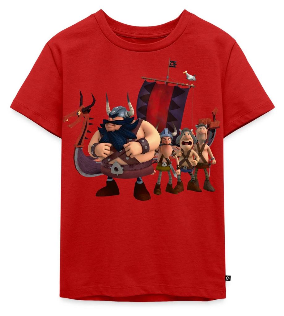 Spreadshirt Wickie Und Die Starken Männer Team Sven Kinder Premium T-Shirt, 122/128 (6 Jahre), Rot