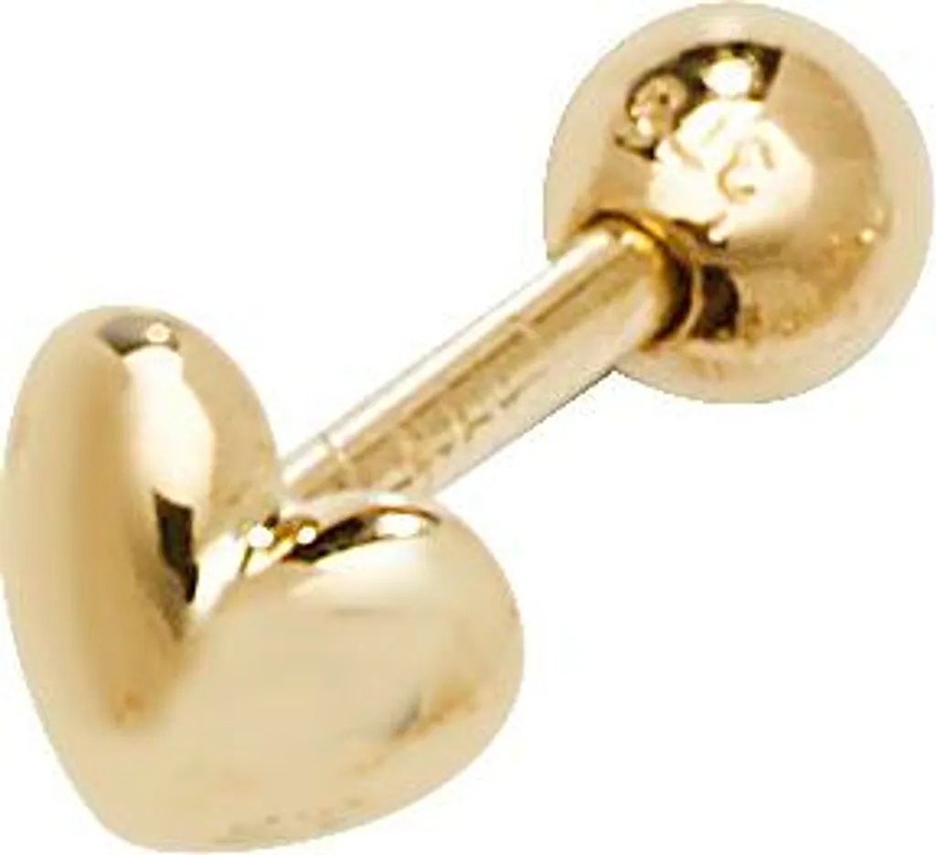 Clou d'oreille cartilage unique Coeur Or 375/1000 4x5mm TRS25824