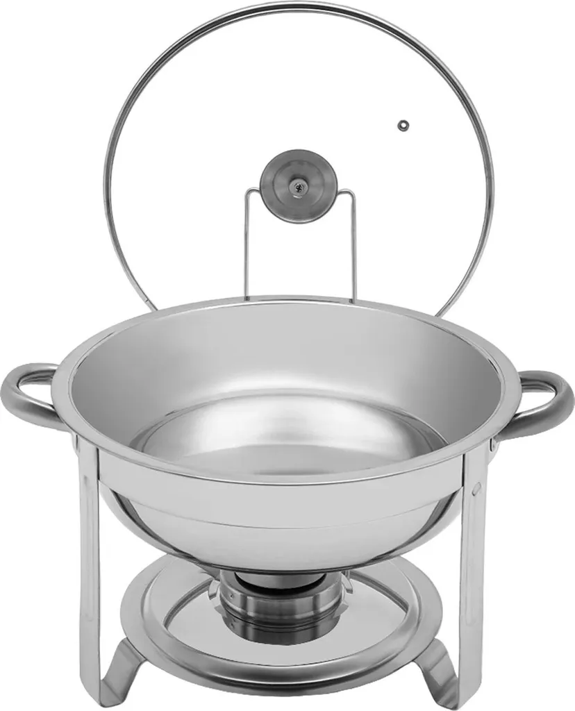 Chafing dish, rotondo, capacità 5,28QT, argento